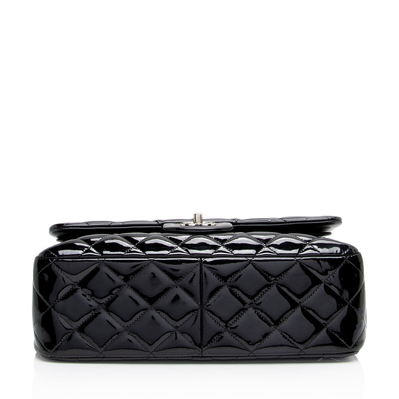 Chanel Patent Leather Classic Jumbo Double Flap Bag (SHF-zuaFhW)