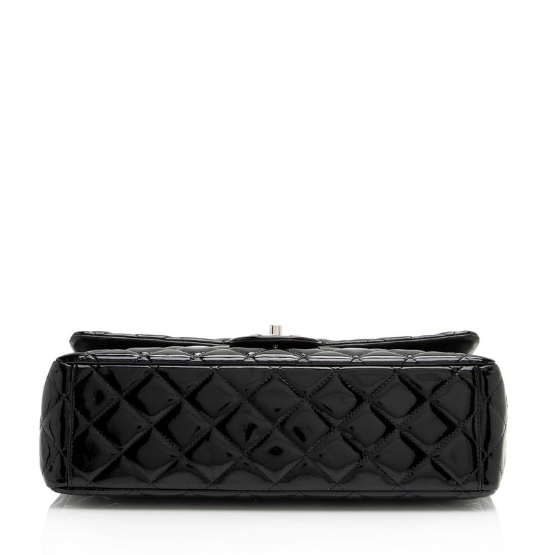 Chanel Patent Leather Classic Maxi Double Flap Bag (SHF-g5wkOe