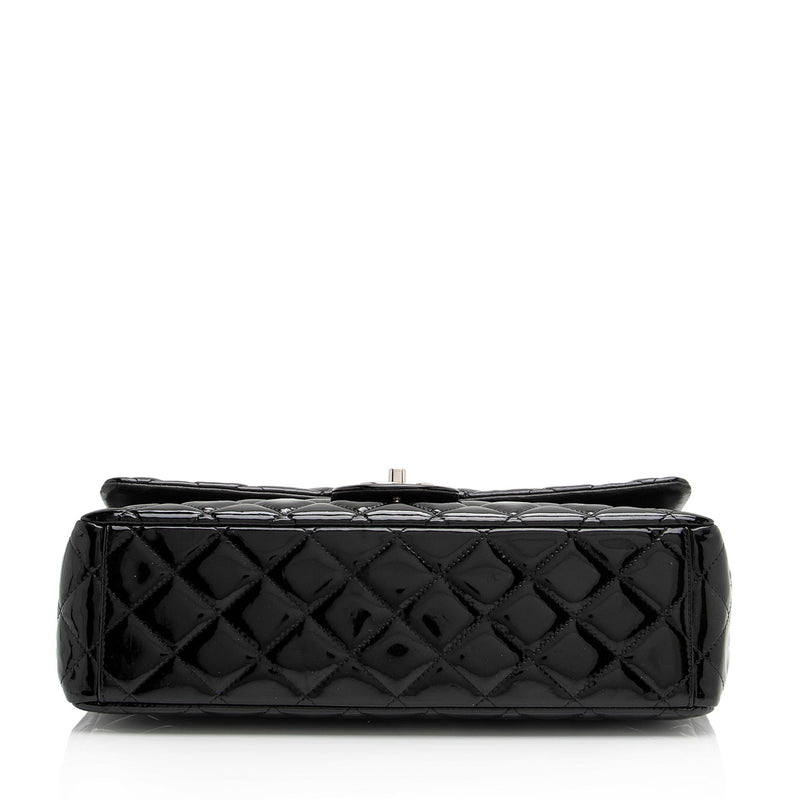 Chanel Patent Leather Stripe Classic Jumbo Double Flap Bag (SHF-xHciHb –  LuxeDH