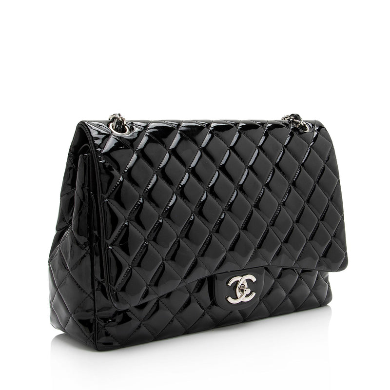 Chanel Patent Leather Classic Maxi Double Flap Bag (SHF-23340)