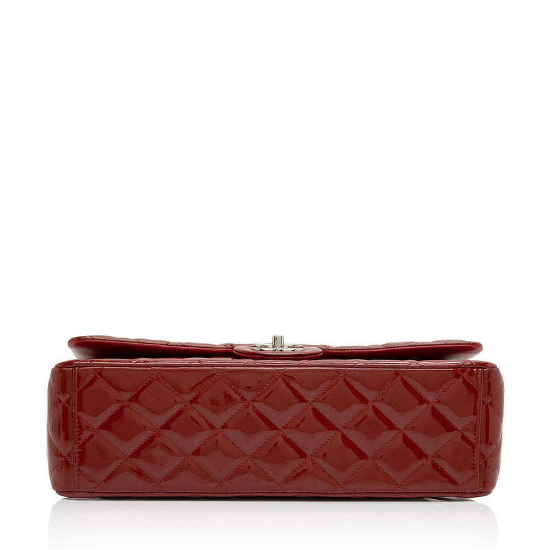 CHANEL 2.55 Dark Pink Quilted Soft Caviar Maxi Classic Single Flap Bag  Silver HW