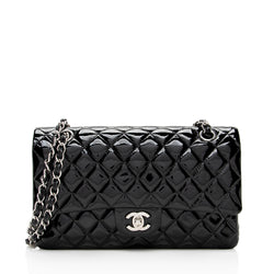 Pre-owned Chanel Jumbo Classic Double Flap Bag Black Caviar Silver Hardware