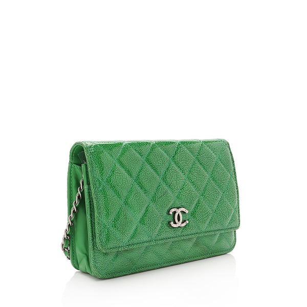 Chanel Patent Leather Classic Wallet on Chain Bag (SHF-p54zjG
