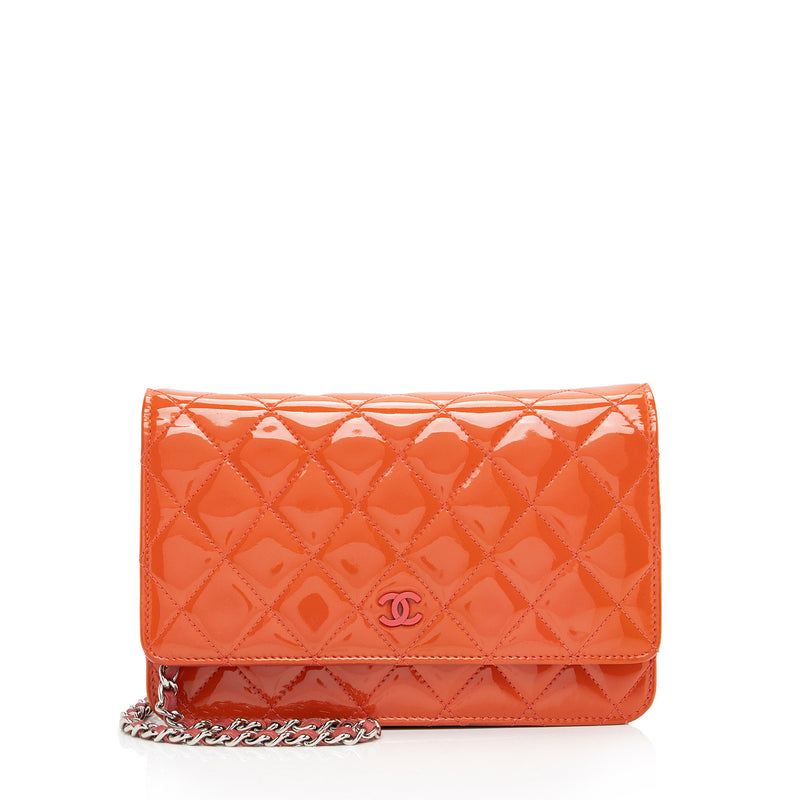 Chanel Patent Leather Classic Wallet on Chain (SHF-JIB4Sf)