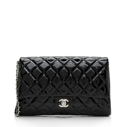 Chanel Patent Leather Flap Clutch on Chain (SHF-9c9WQx)