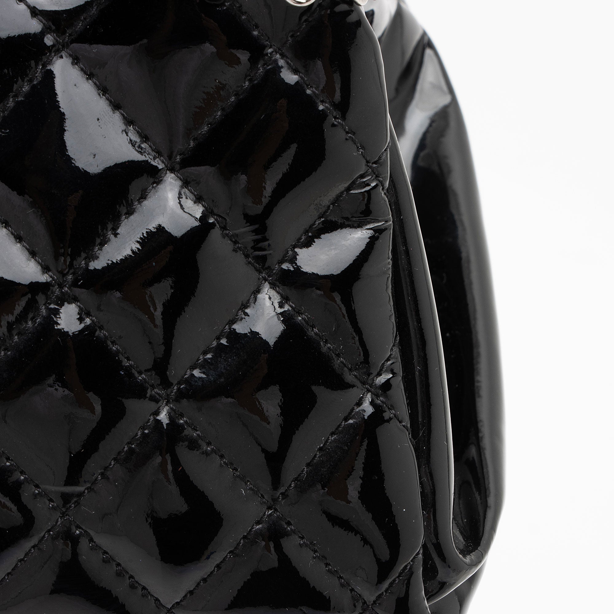 Chanel Patent Leather Just Mademoiselle Bowler Bag (SHF-HYGAdd)