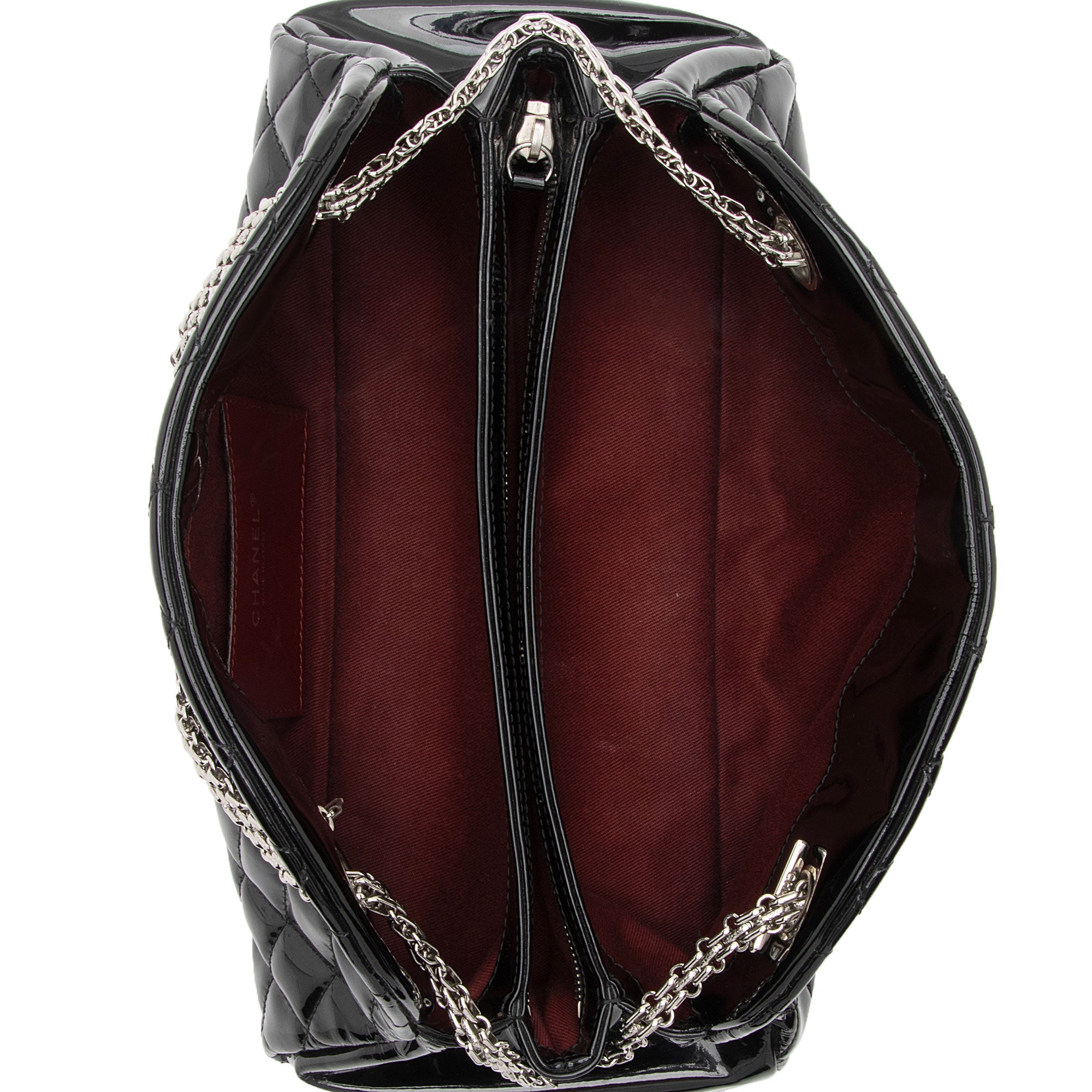 Chanel Patent Leather Just Mademoiselle Bowler Bag (SHF-HYGAdd)