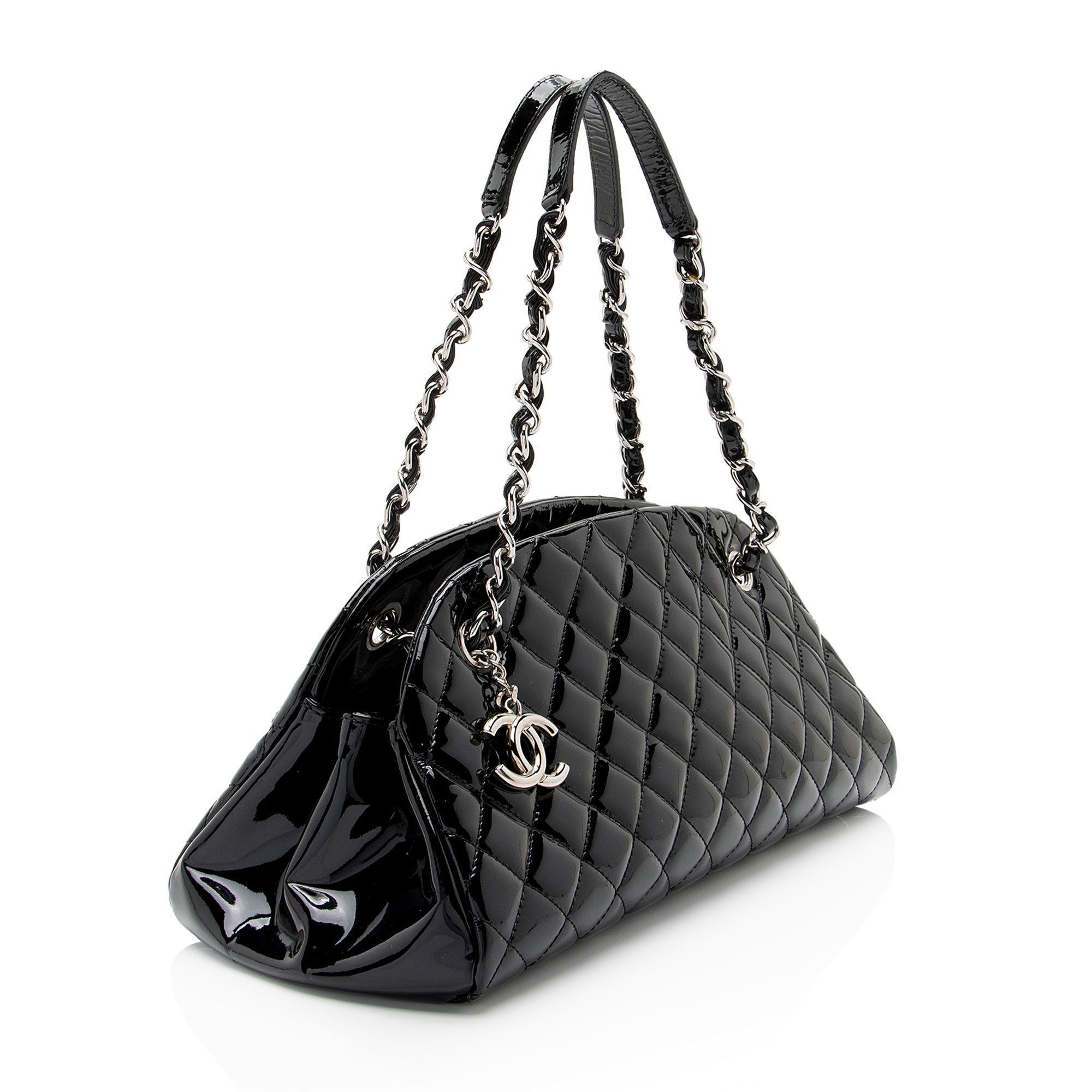 Chanel Patent Leather Just Mademoiselle Bowler Bag (SHF-xTHbdI)