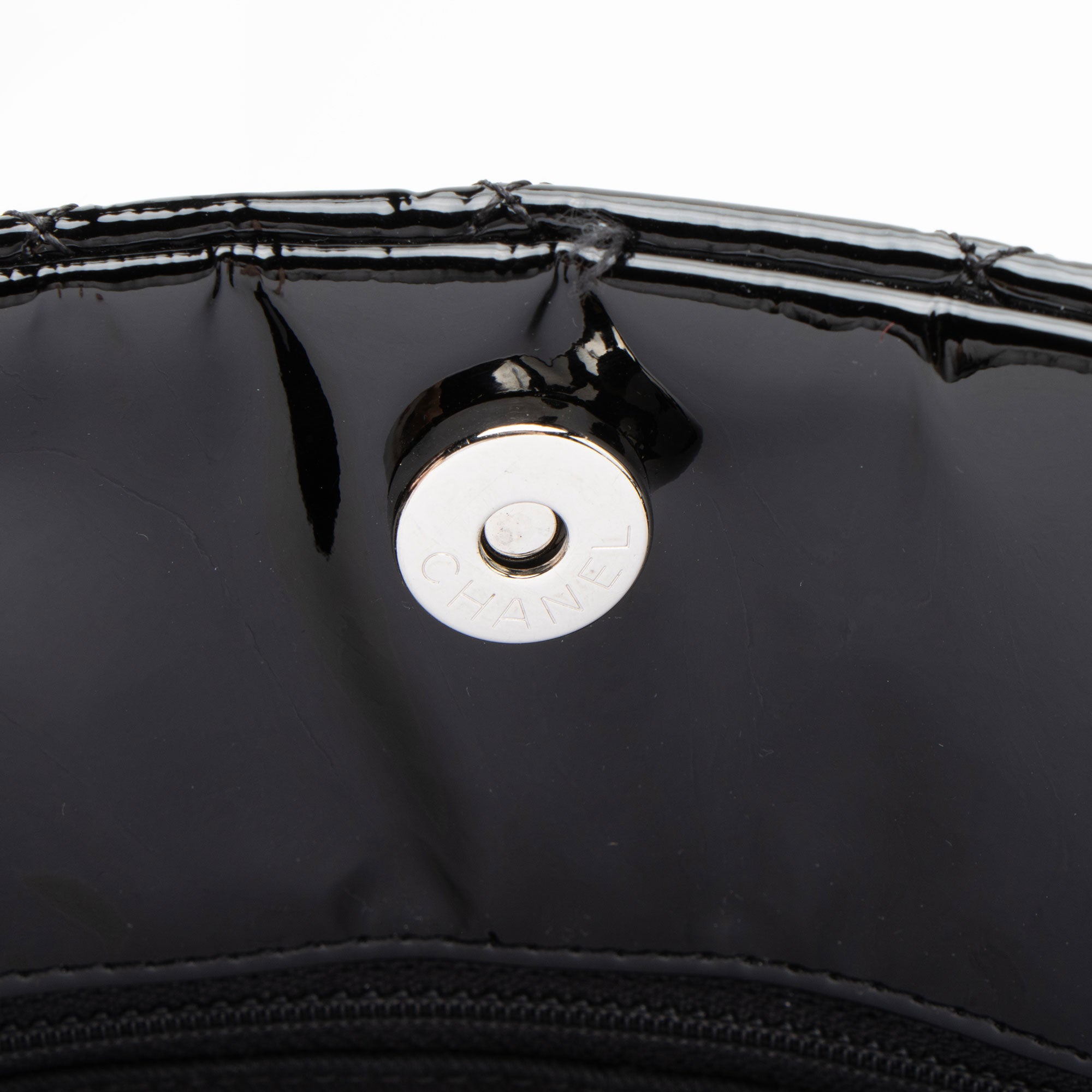 Chanel Patent Leather Just Mademoiselle Large Bowler Bag (SHF-ELuN7V)