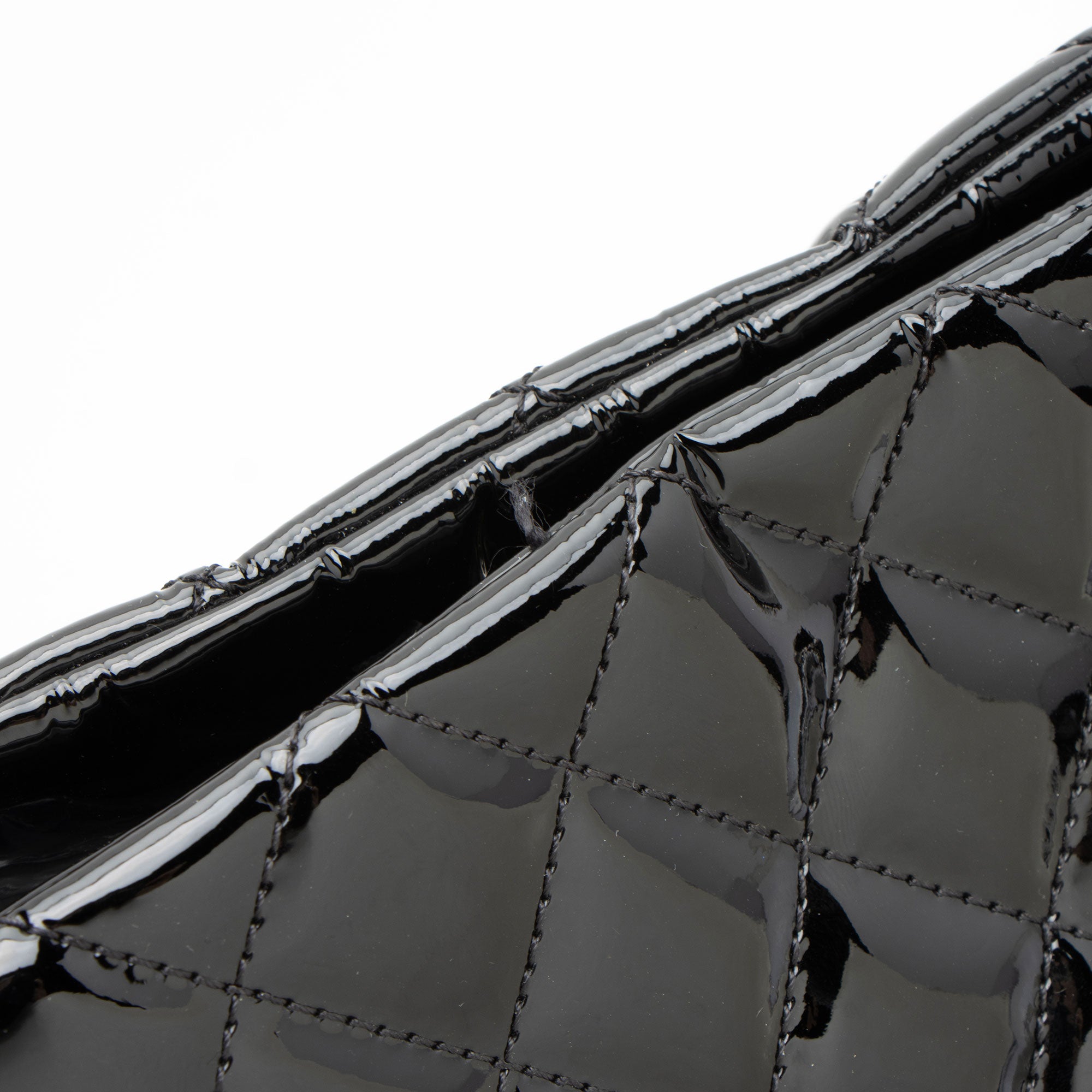 Chanel Patent Leather Just Mademoiselle Large Bowler Bag (SHF-ELuN7V)