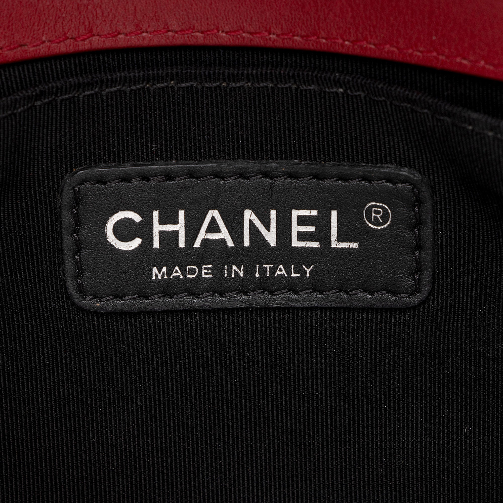 Chanel Patent Leather Plexiglass Old Medium Boy Bag