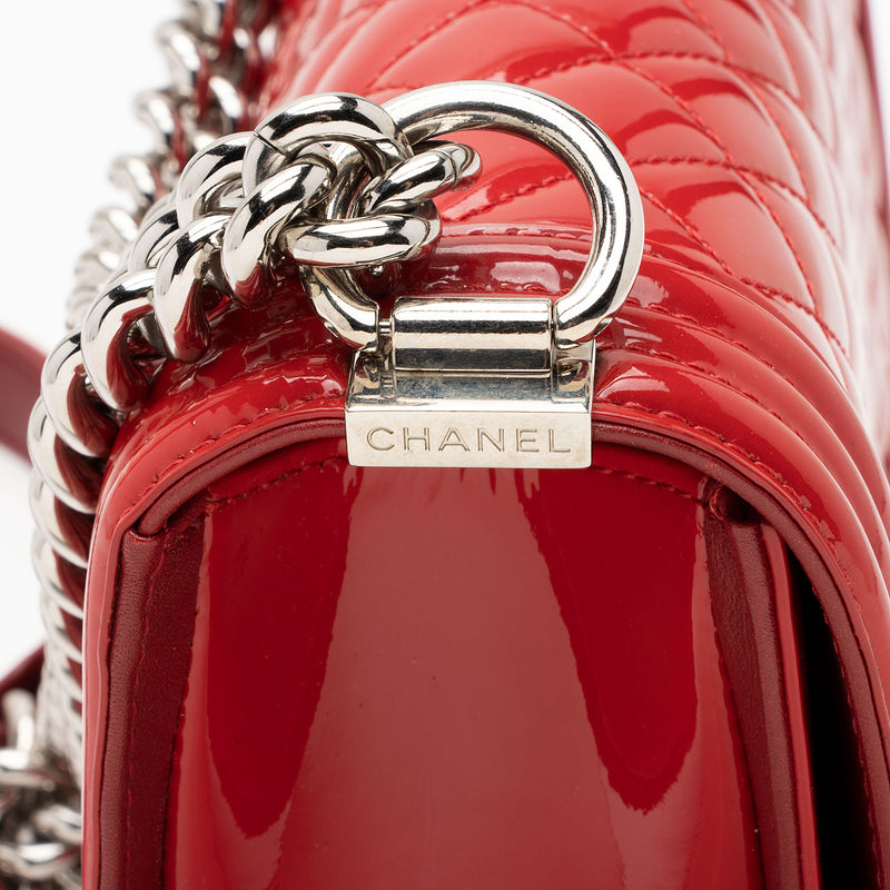 Chanel Patent Leather Plexiglass Old Medium Boy Bag SHF Gr7JKz