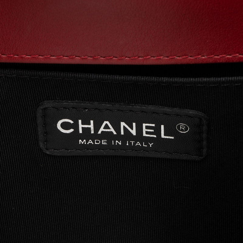 Chanel Patent Leather Plexiglass Old Medium Boy Bag (SHF-Gr7JKz)