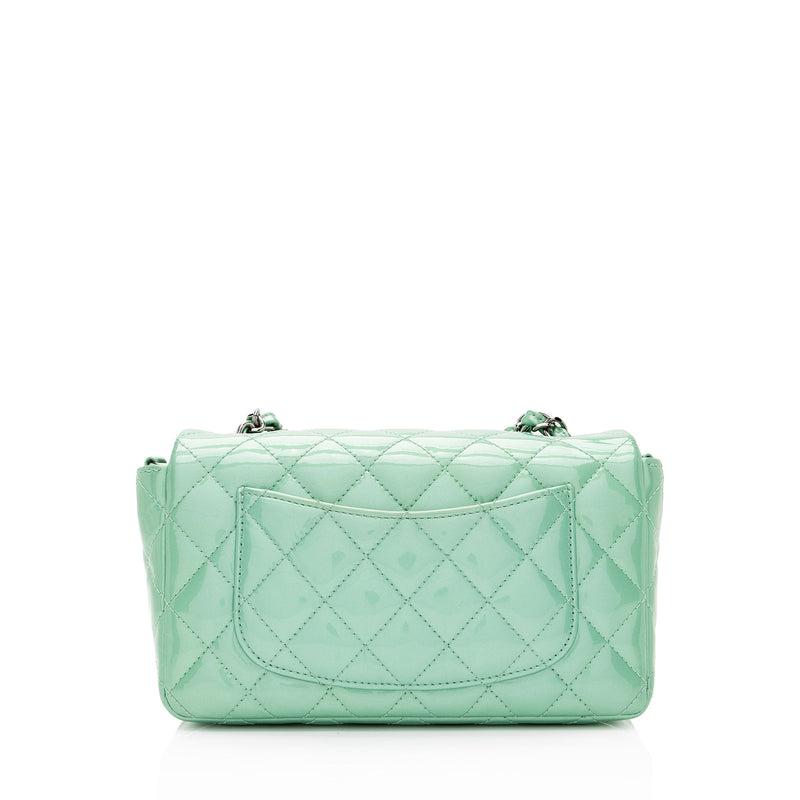 Chanel Pink and Green Quilted Lambskin Rectangular Mini Flap Bag With Top  Handle For Sale at 1stDibs