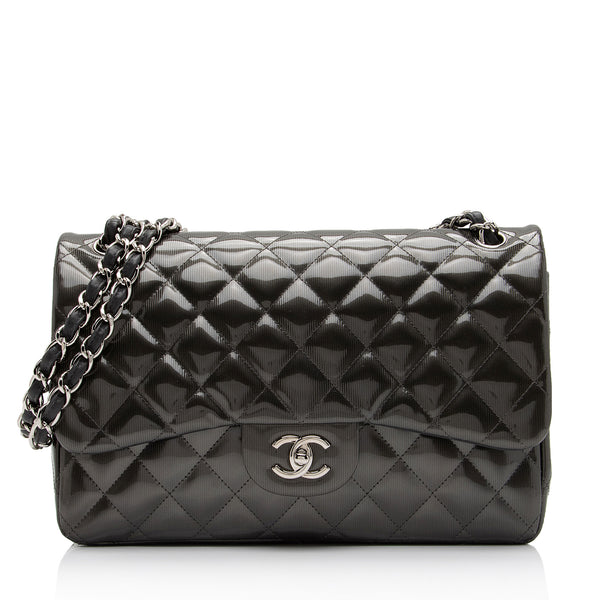 Chanel Jumbo Single Flap Patent Leather Shoulder Bag