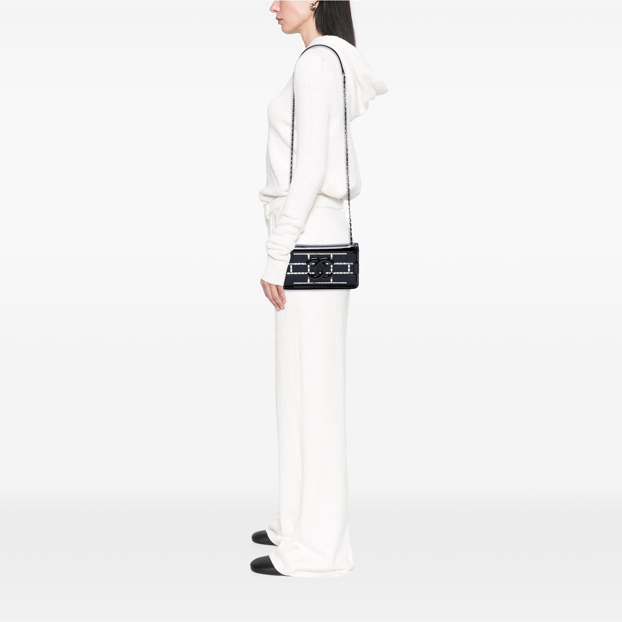 Chanel Patent and Acrylic Crystal Embellished Boy Brick Horizontal Flap