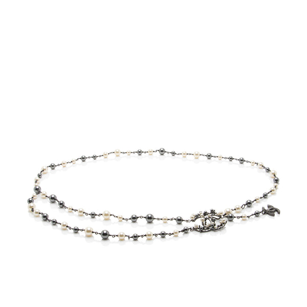 Chanel Pearl Bead CC Chain Belt - Size 44 / 110 (SHF-S2el0u)