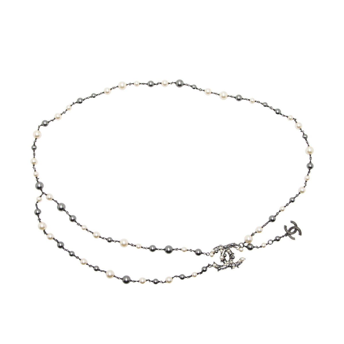 Chanel Pearl Bead CC Chain Belt - Size 44 / 110 (SHF-S2el0u)