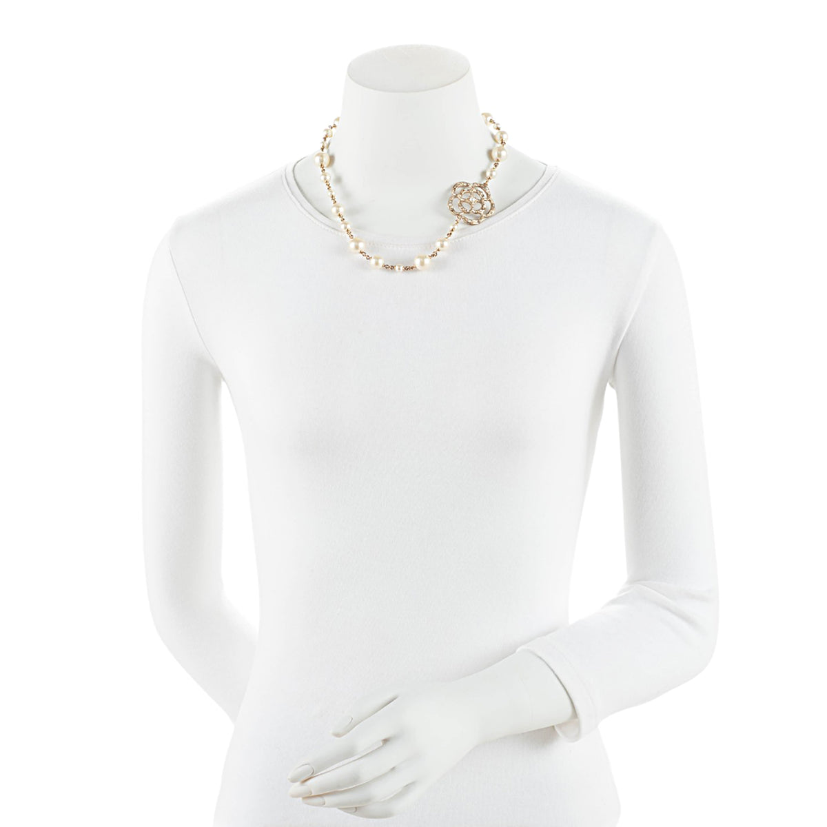 Chanel Pearl Camellia Necklace