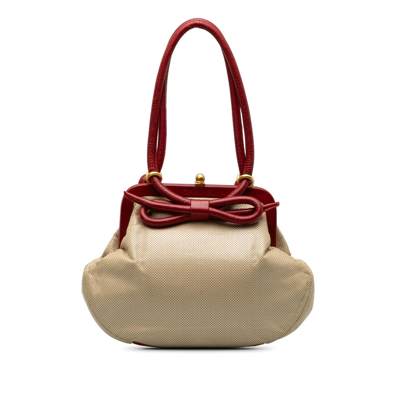 Chanel Perforated Bow Frame Handbag (SHG-EWnif8)