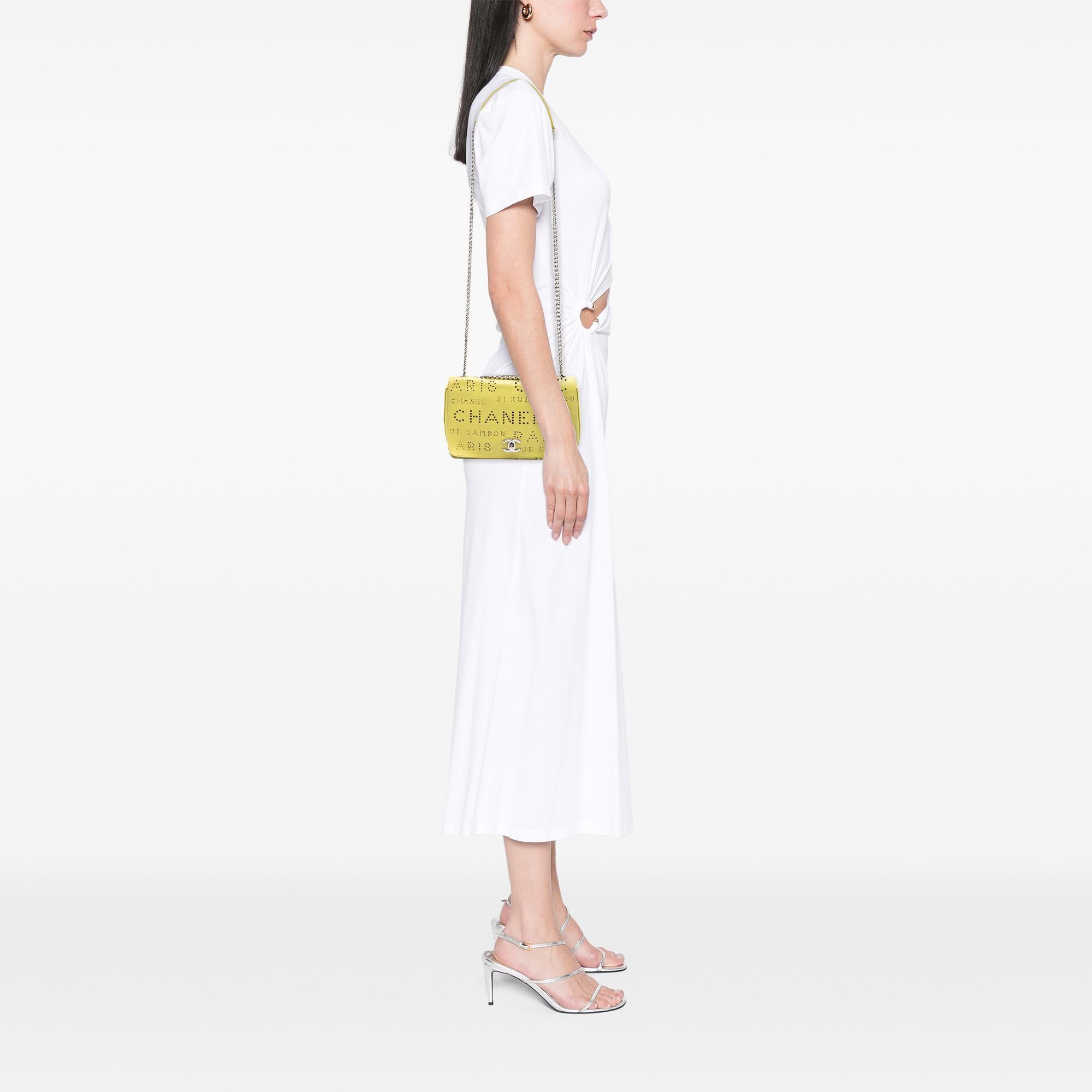 Chanel Perforated Calfskin Logo Eyelet Flap