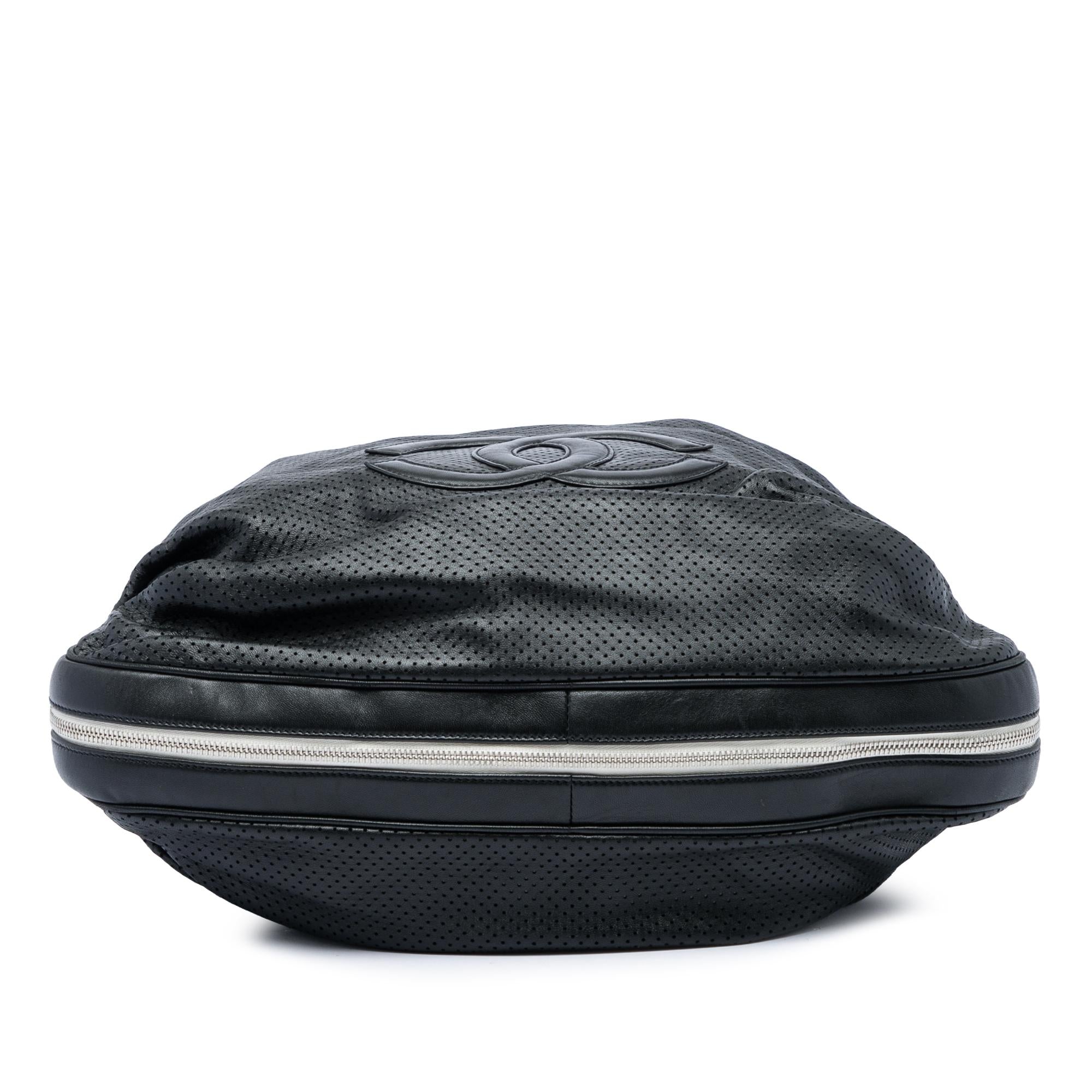 Chanel Perforated Lambskin Baseball Spirit Ligne Hobo