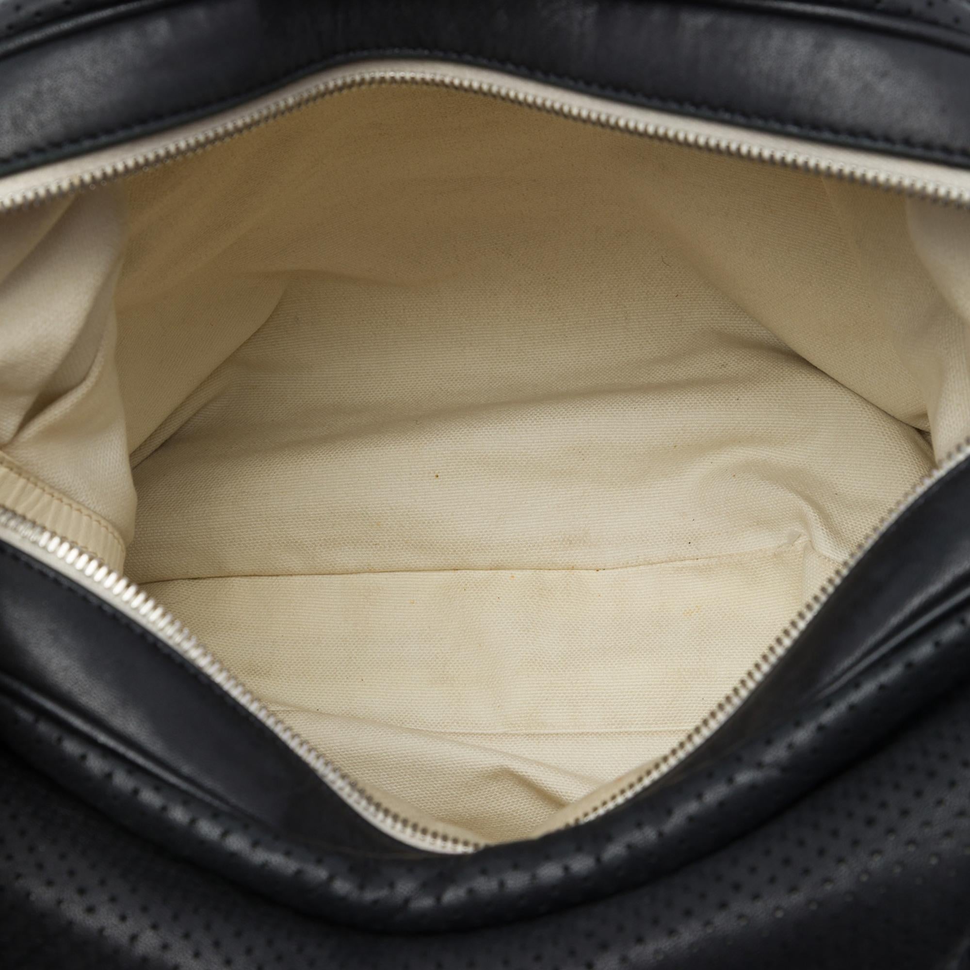 Chanel Perforated Lambskin Baseball Spirit Ligne Hobo