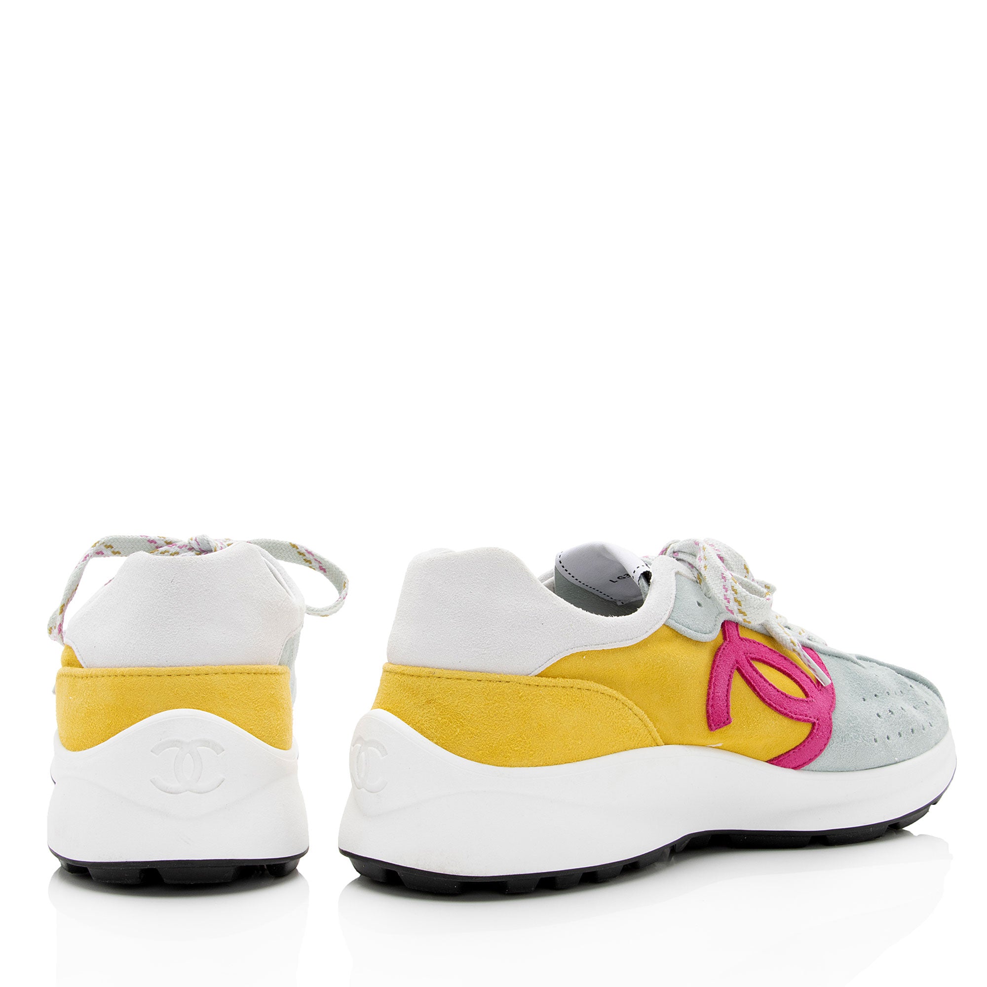 Chanel Perforated Suede Kidskin CC Sneakers - Size 10 / 40 (SHF-9fAeml)