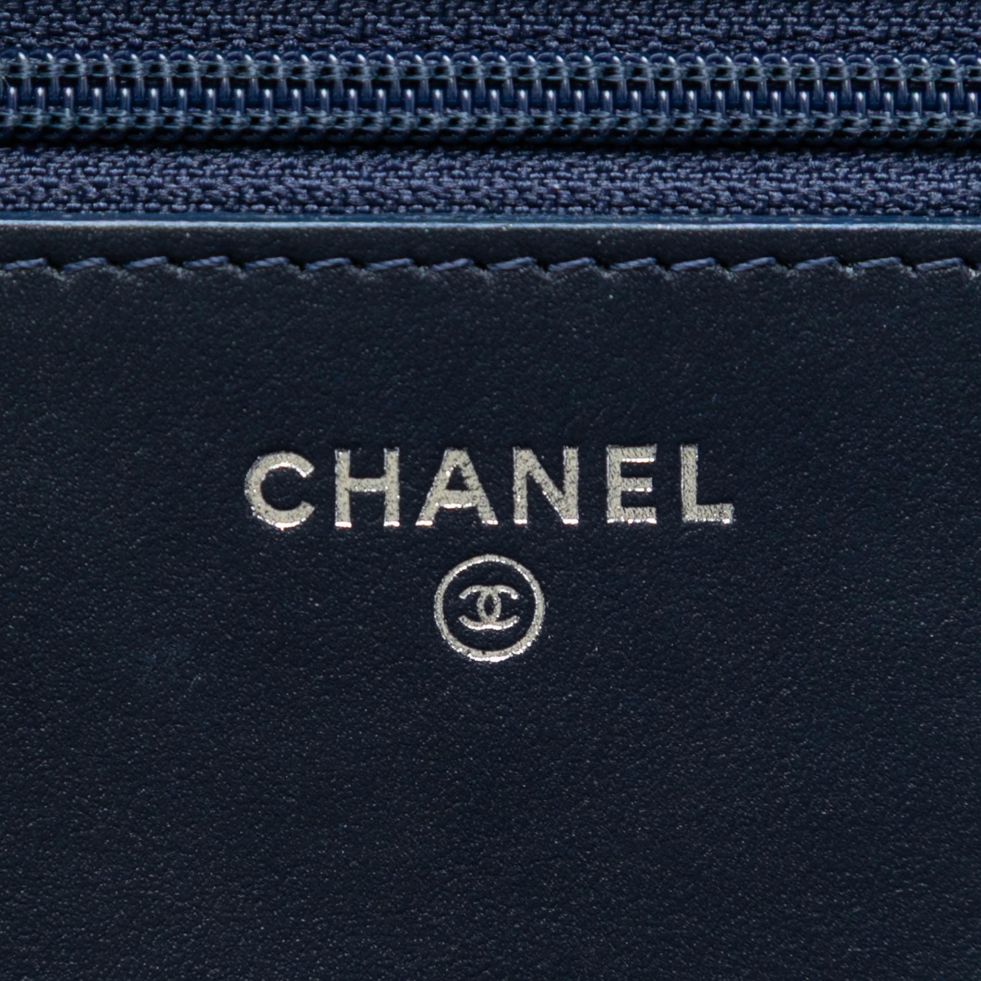 Chanel Printed Denim and Calfskin Gabrielle Wallet On Chain