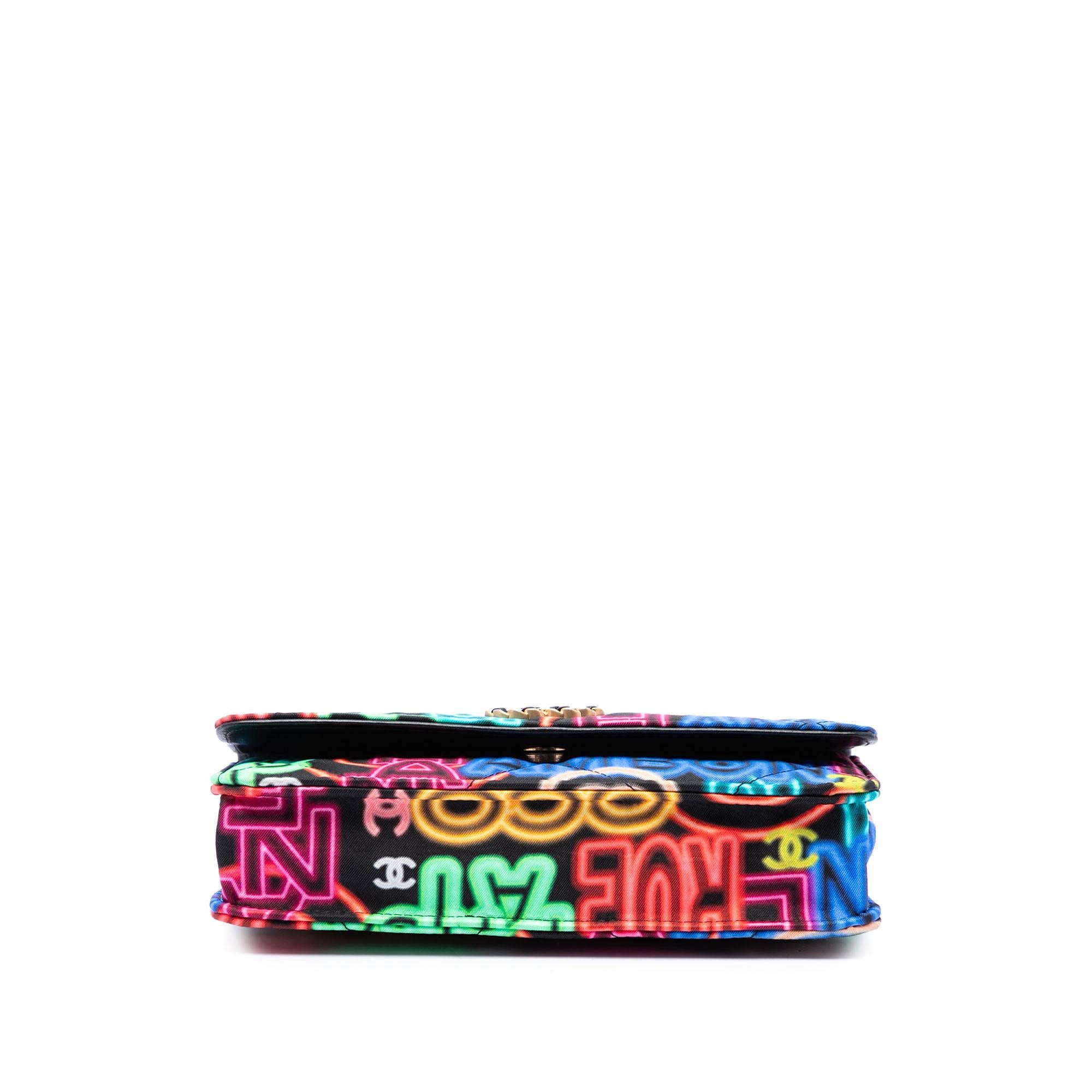 Chanel Printed Nylon Graffiti 19 Wallet on Chain