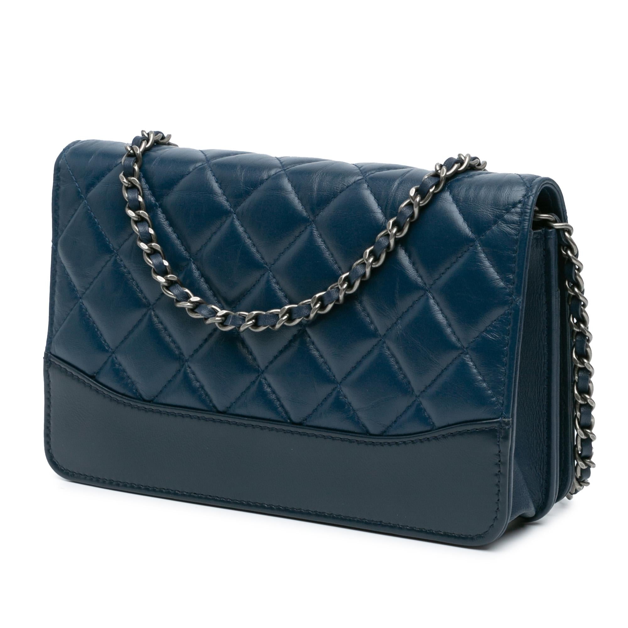Chanel Quilted Aged Calfskin Gabrielle Wallet On Chain