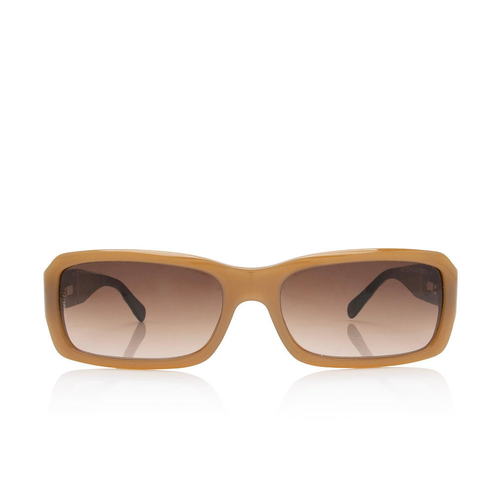 Chanel Calfskin Chains CC Rimless Rectangular Sunglasses (SHF-TqQBvV)