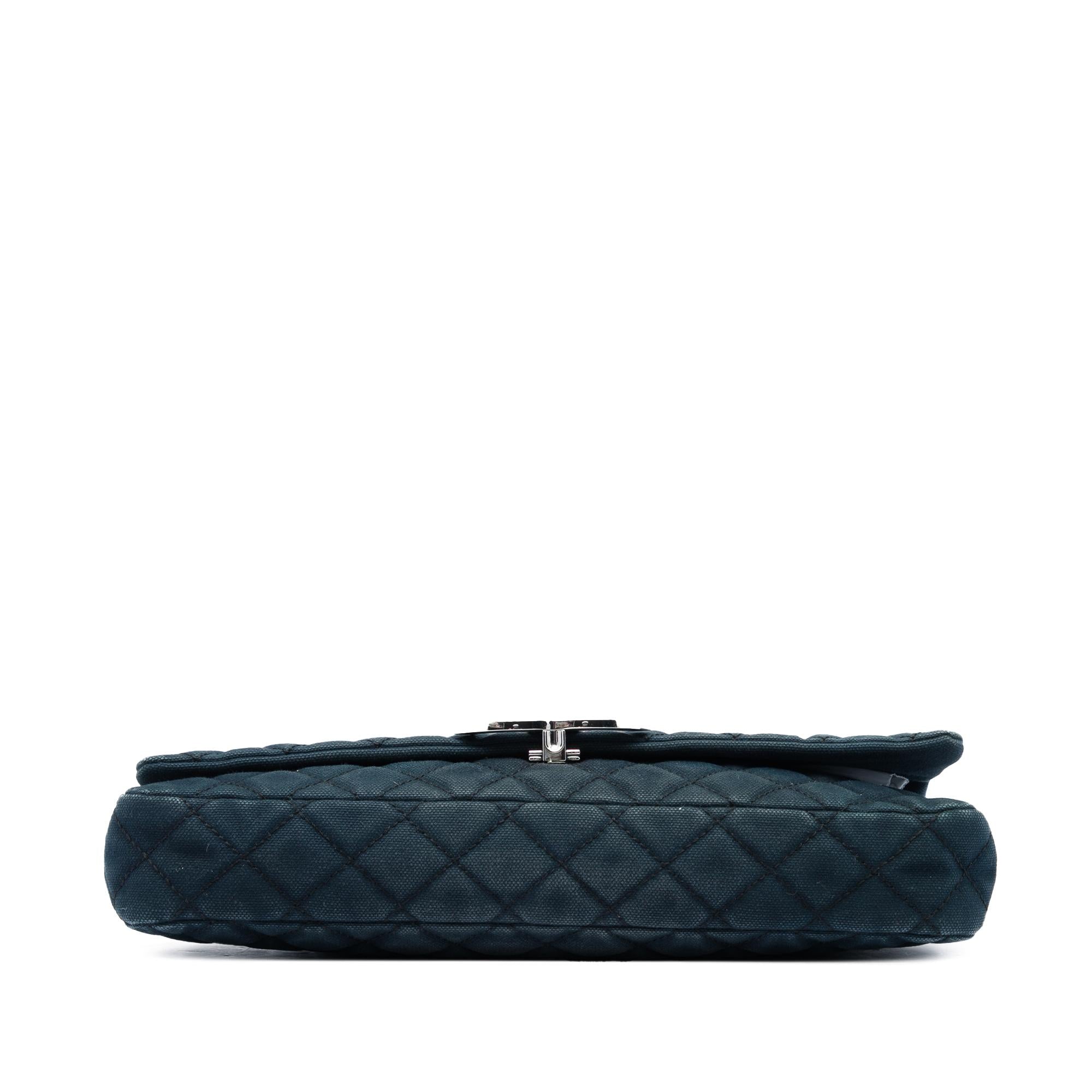 Chanel Quilted Canvas CC Cruise East West Flap Clutch