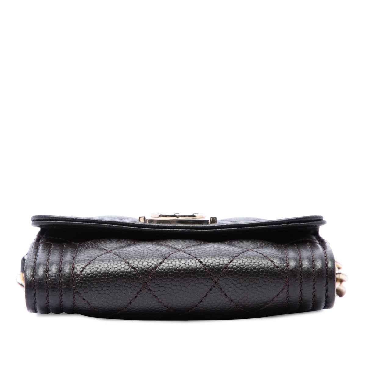 Chanel Quilted Caviar Boy Card Holder with Chain