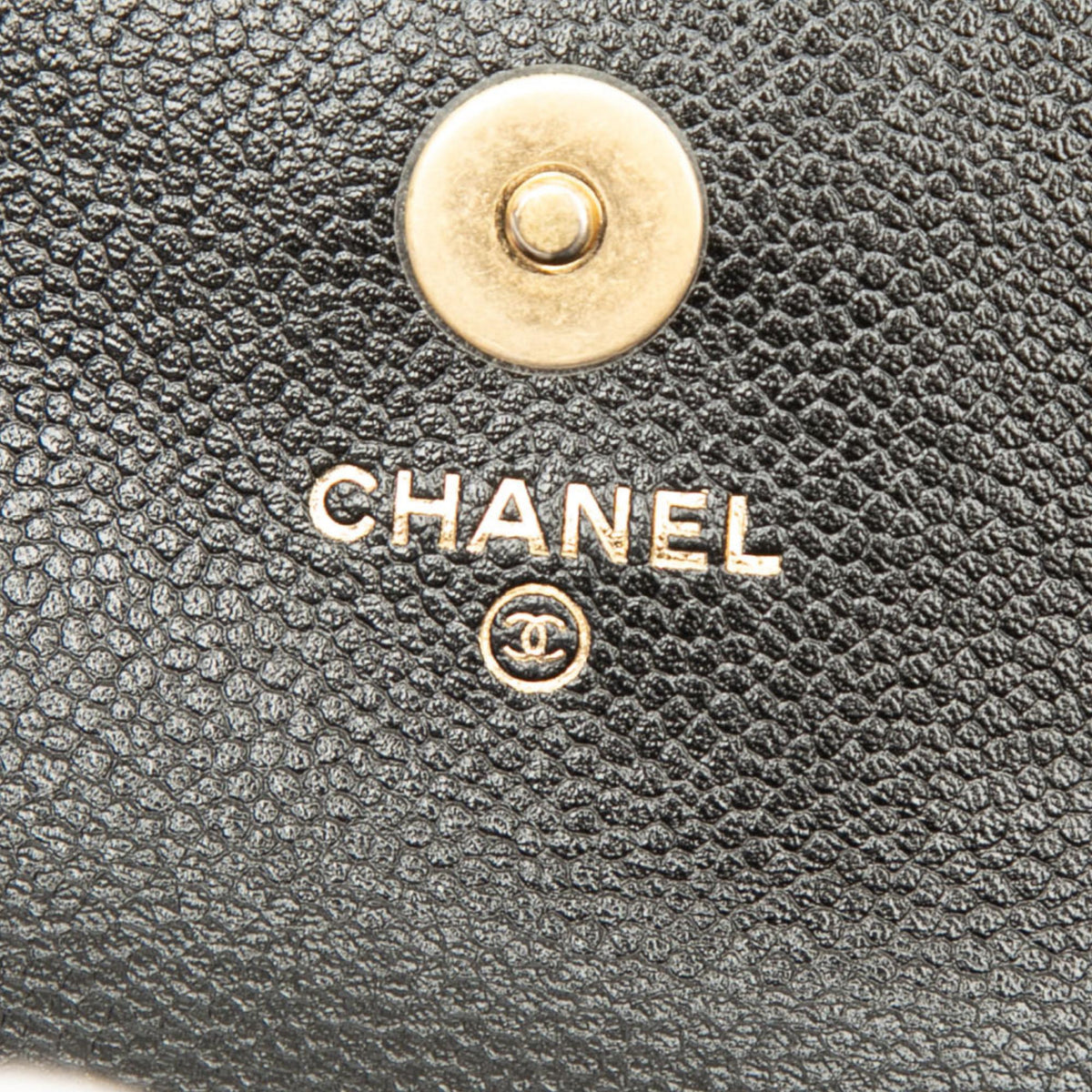 Chanel Quilted Caviar Boy Card Holder with Chain