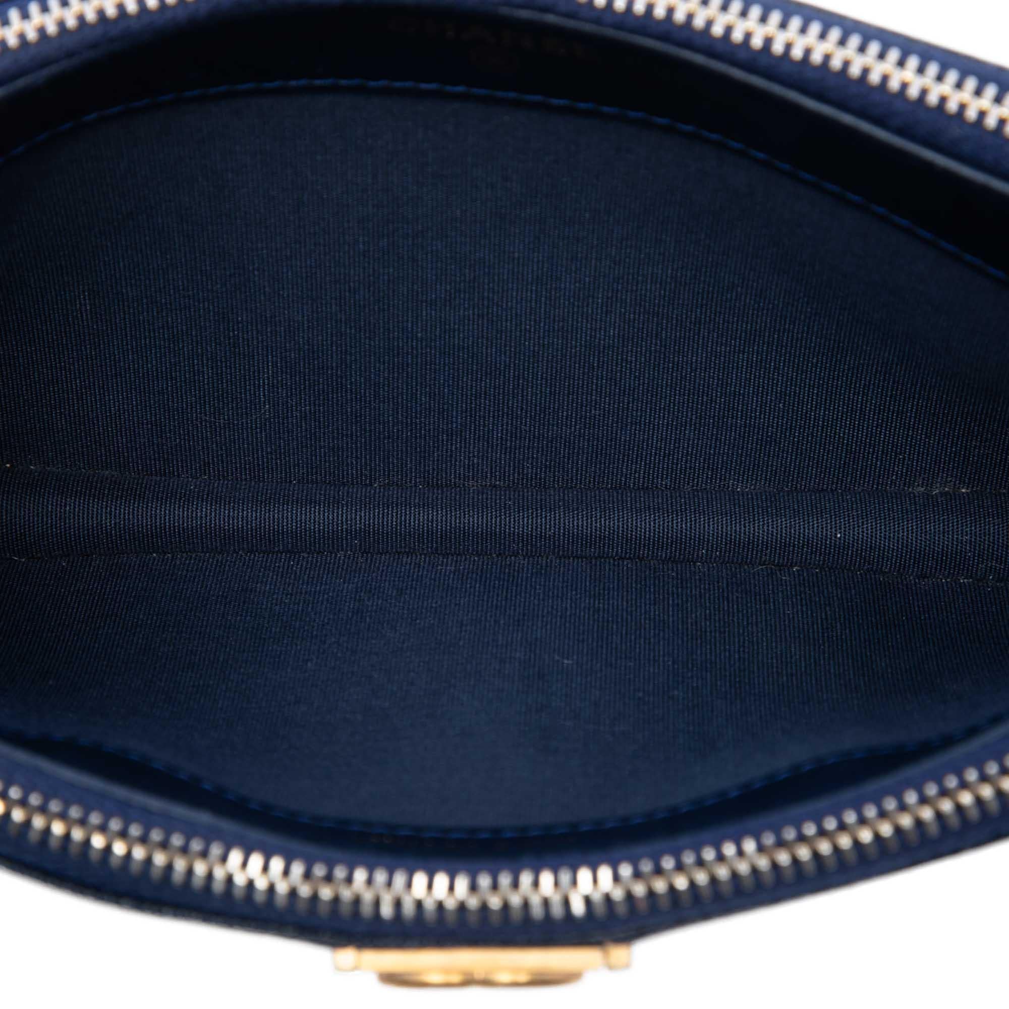 Chanel Quilted Caviar Boy Double Zip Wallet On Chain