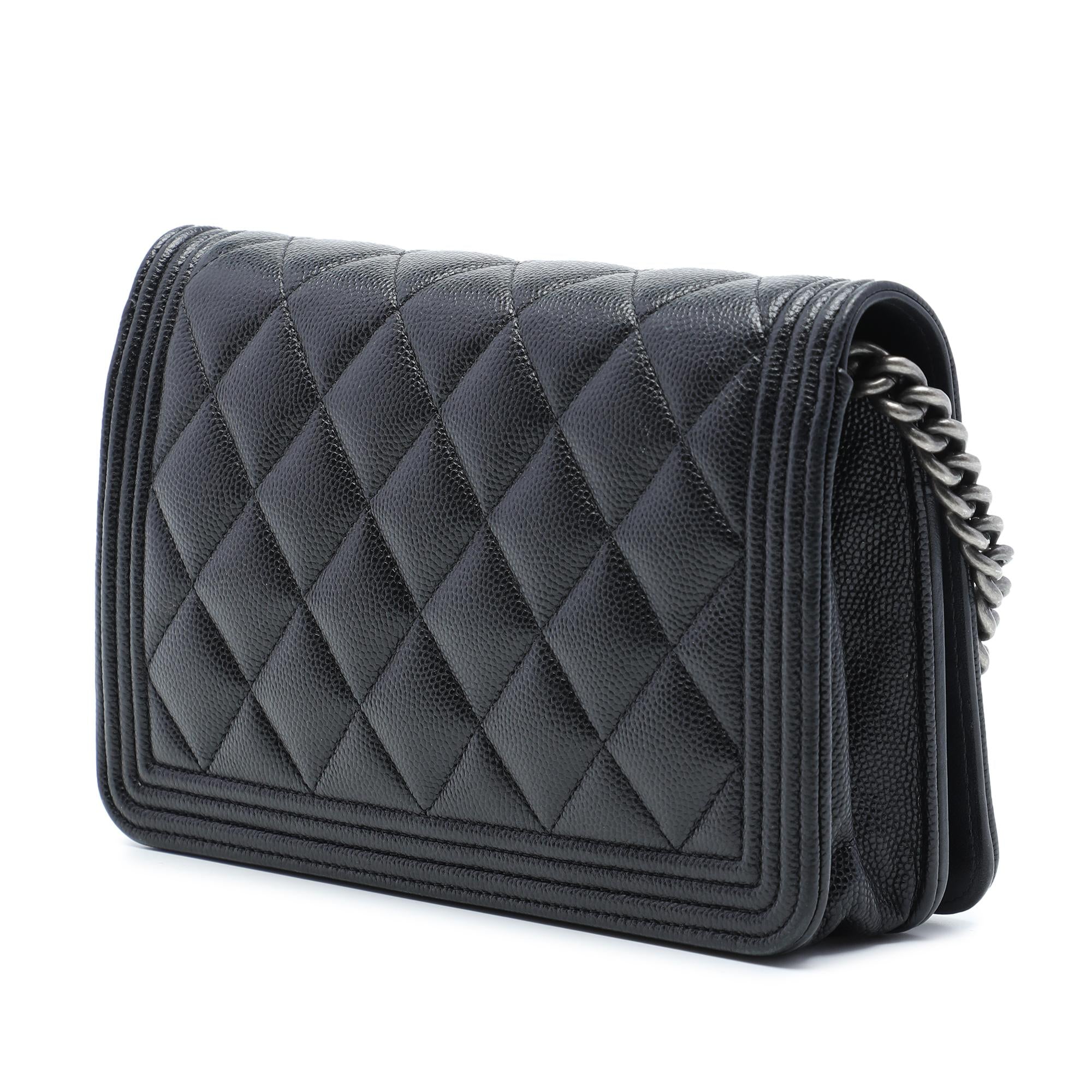 Chanel Quilted Caviar Boy Wallet on Chain