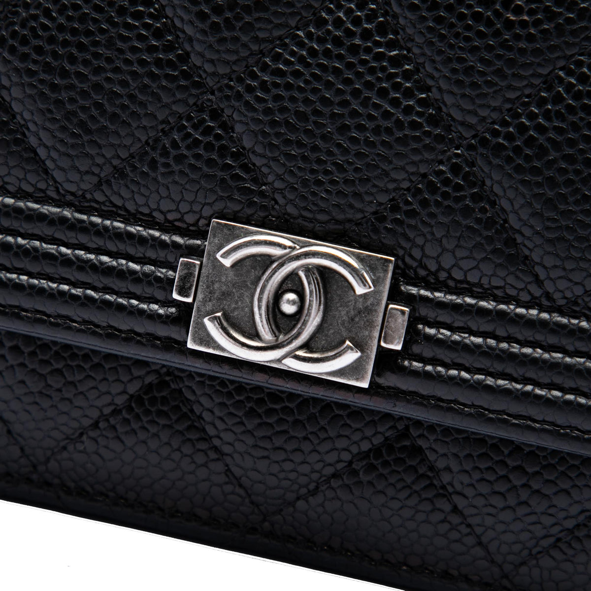 Chanel Quilted Caviar Boy Wallet on Chain