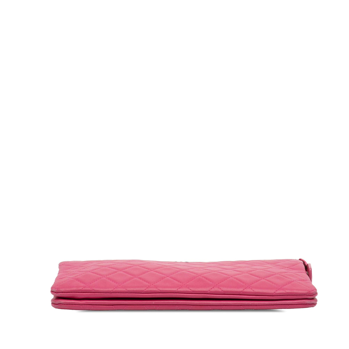 Chanel Quilted Caviar CC Enamel Double Zip Clutch