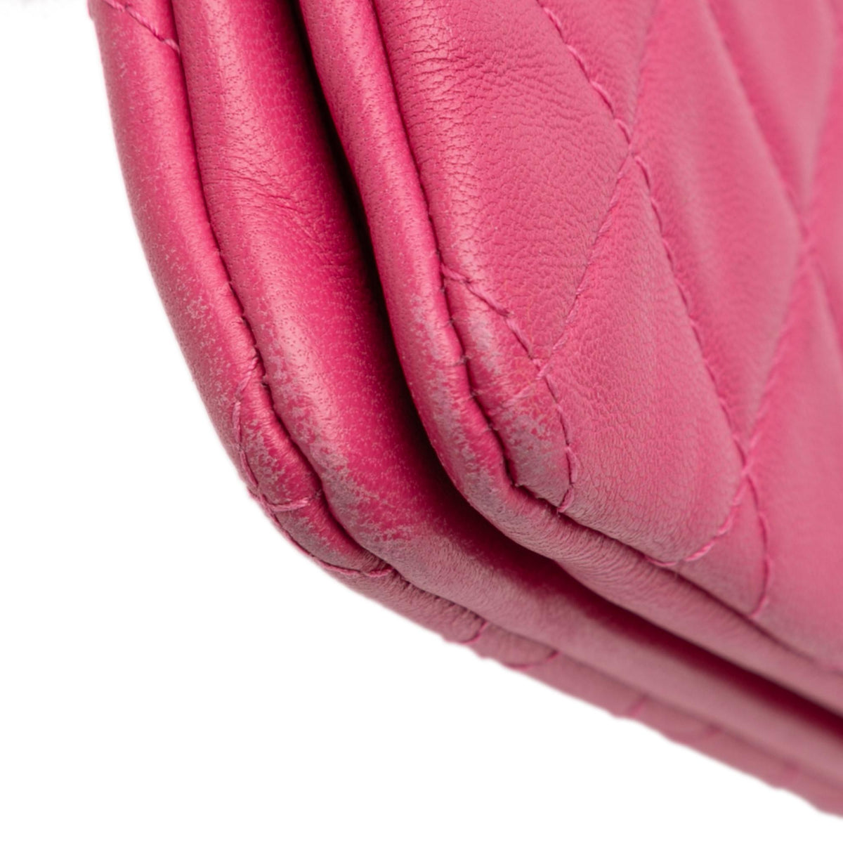 Chanel Quilted Caviar CC Enamel Double Zip Clutch