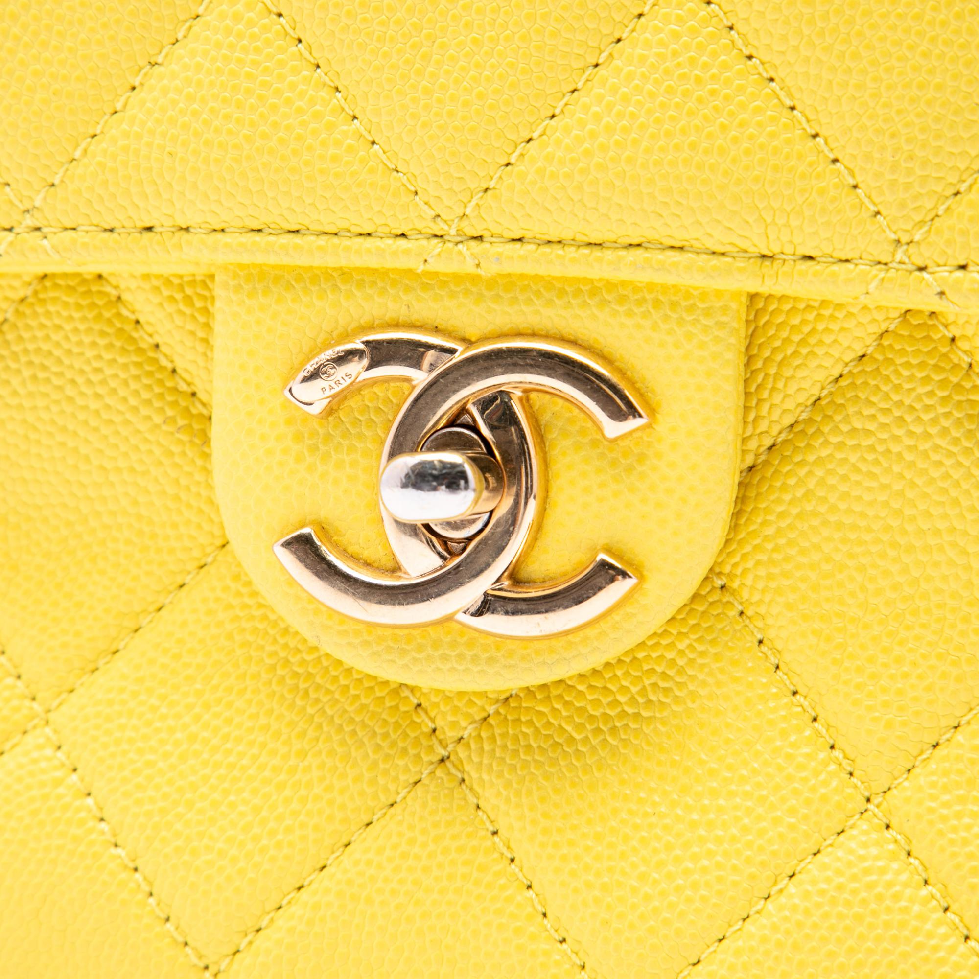 Chanel Quilted Caviar Handy Box Vanity Case with Chain