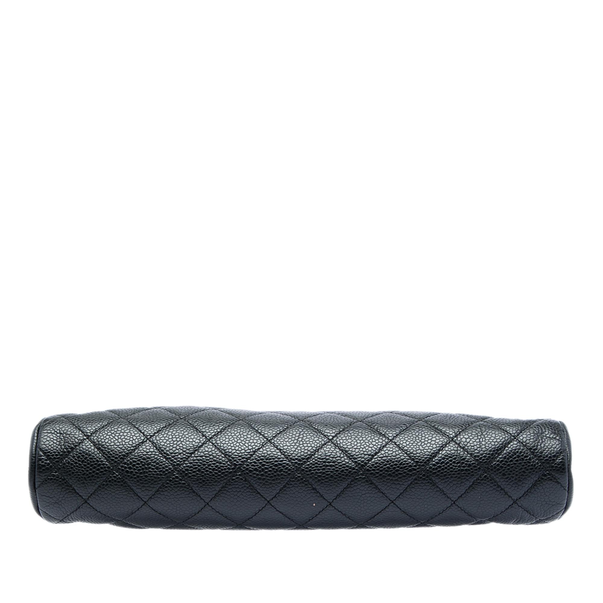 Chanel Quilted Caviar Timeless Kisslock Clutch