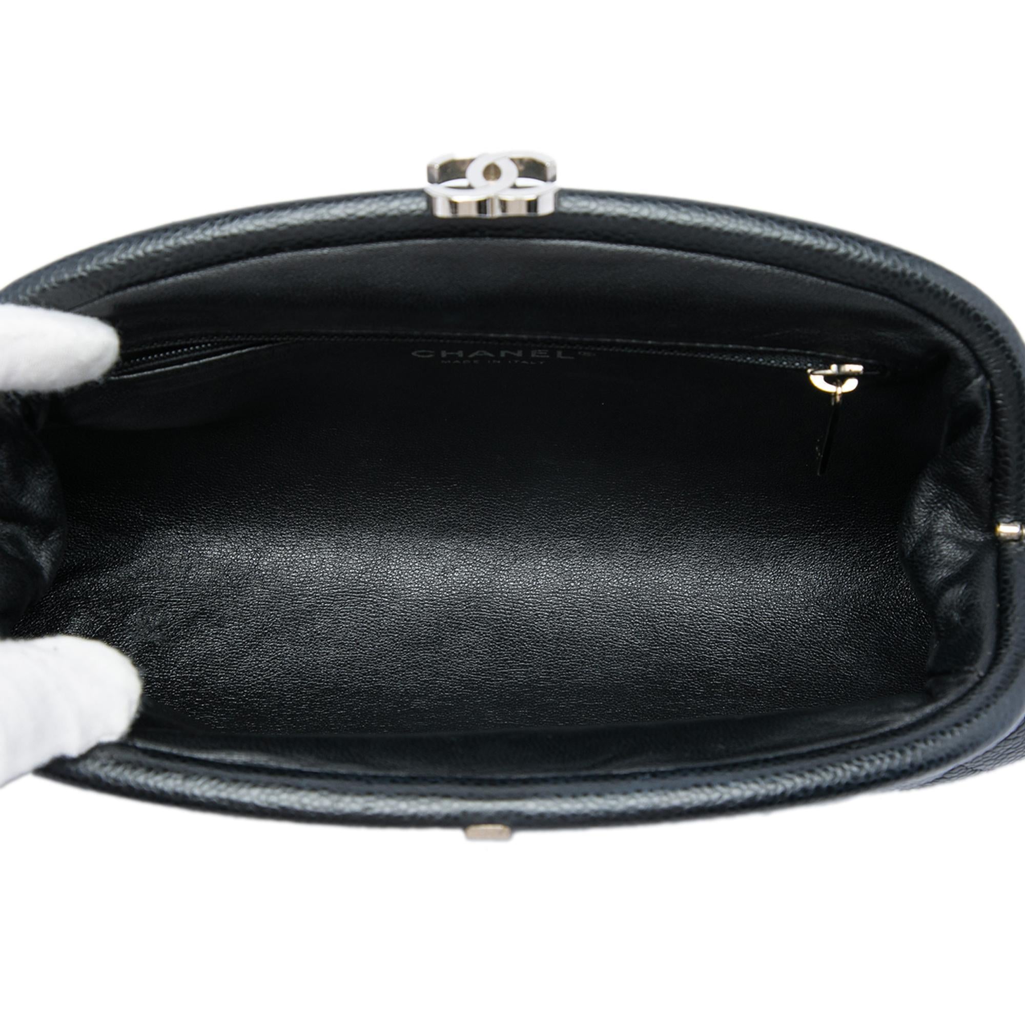 Chanel Quilted Caviar Timeless Kisslock Clutch