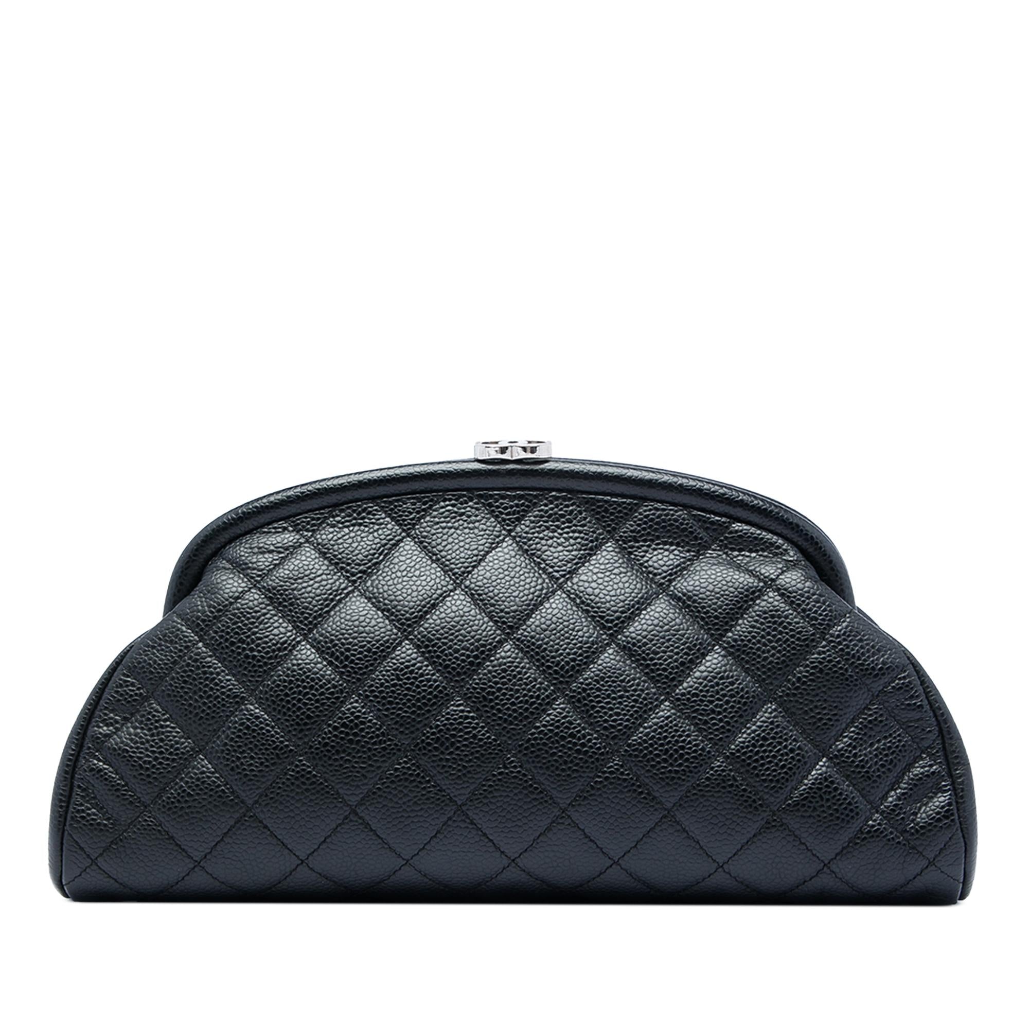 Chanel Quilted Caviar Timeless Kisslock Clutch