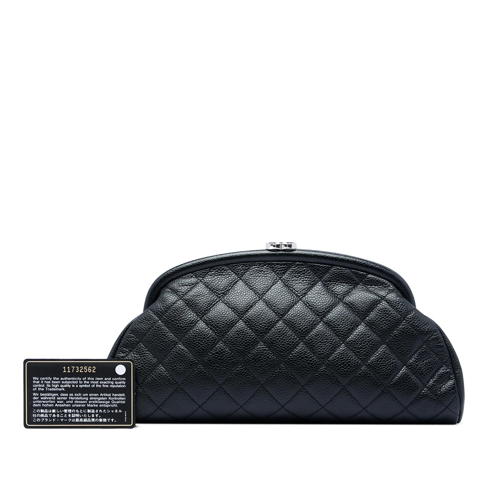 Chanel Quilted Caviar Timeless Kisslock Clutch