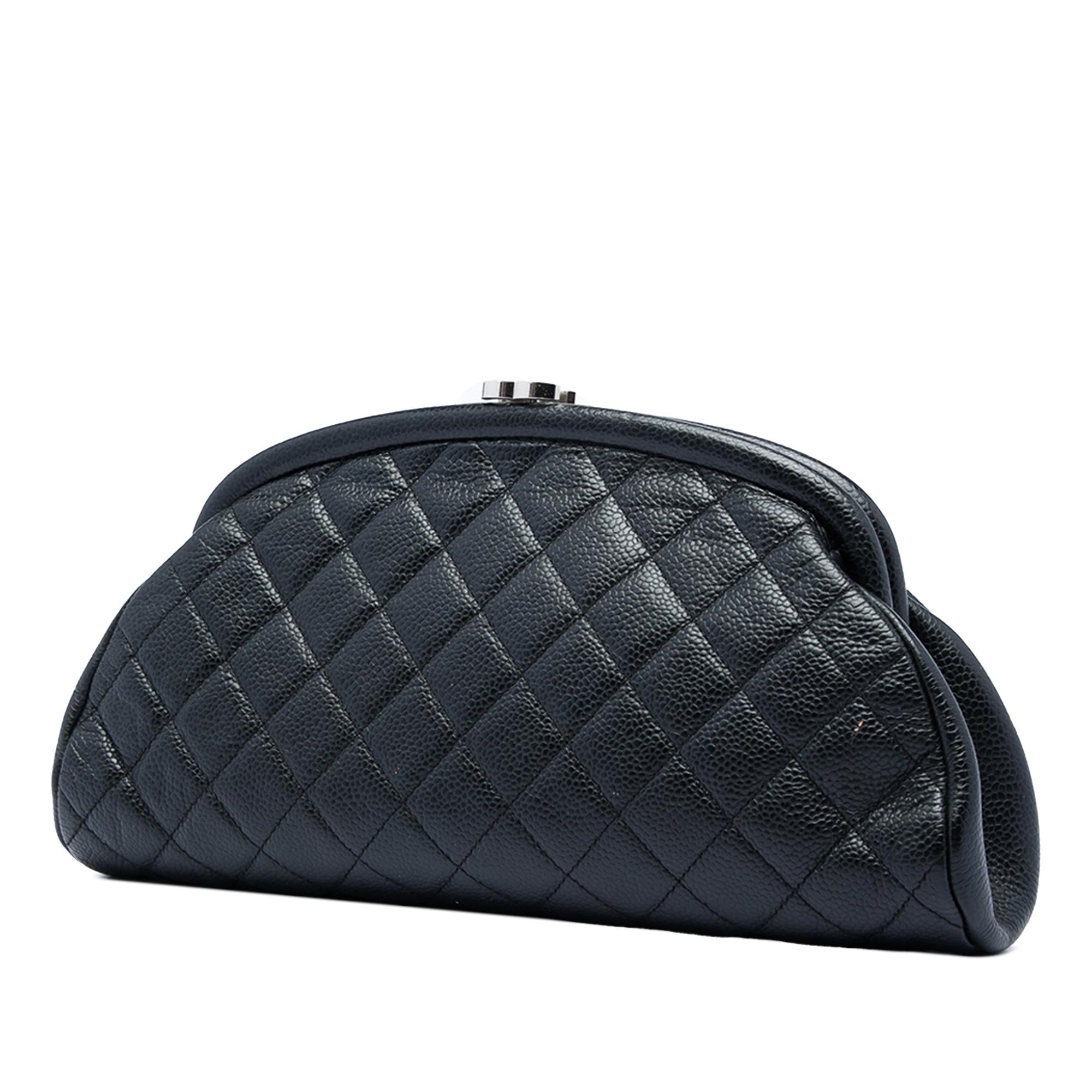 Chanel Quilted Caviar Timeless Kisslock Clutch