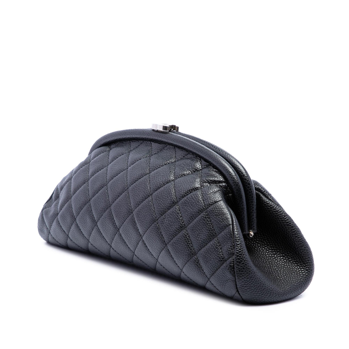 Chanel Quilted Caviar Timeless Kisslock Clutch