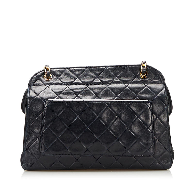 CHANEL Full Flap Chain Shoulder Bag Clutch Black Quilted Lambskin k19 in  2023