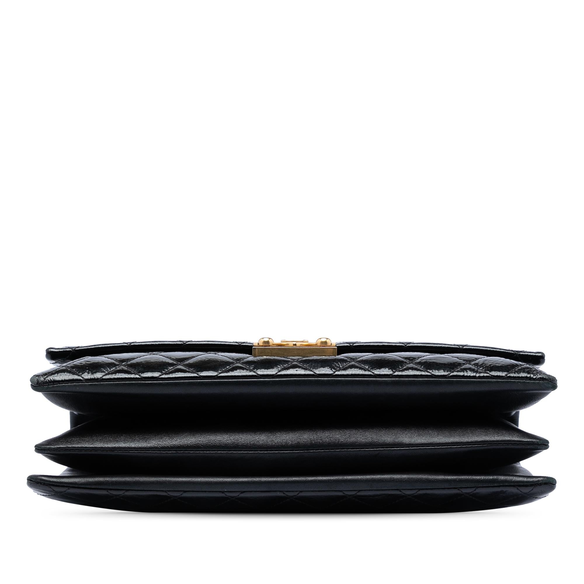 Chanel Quilted Crinkled Patent Pagoda Accordion Flap