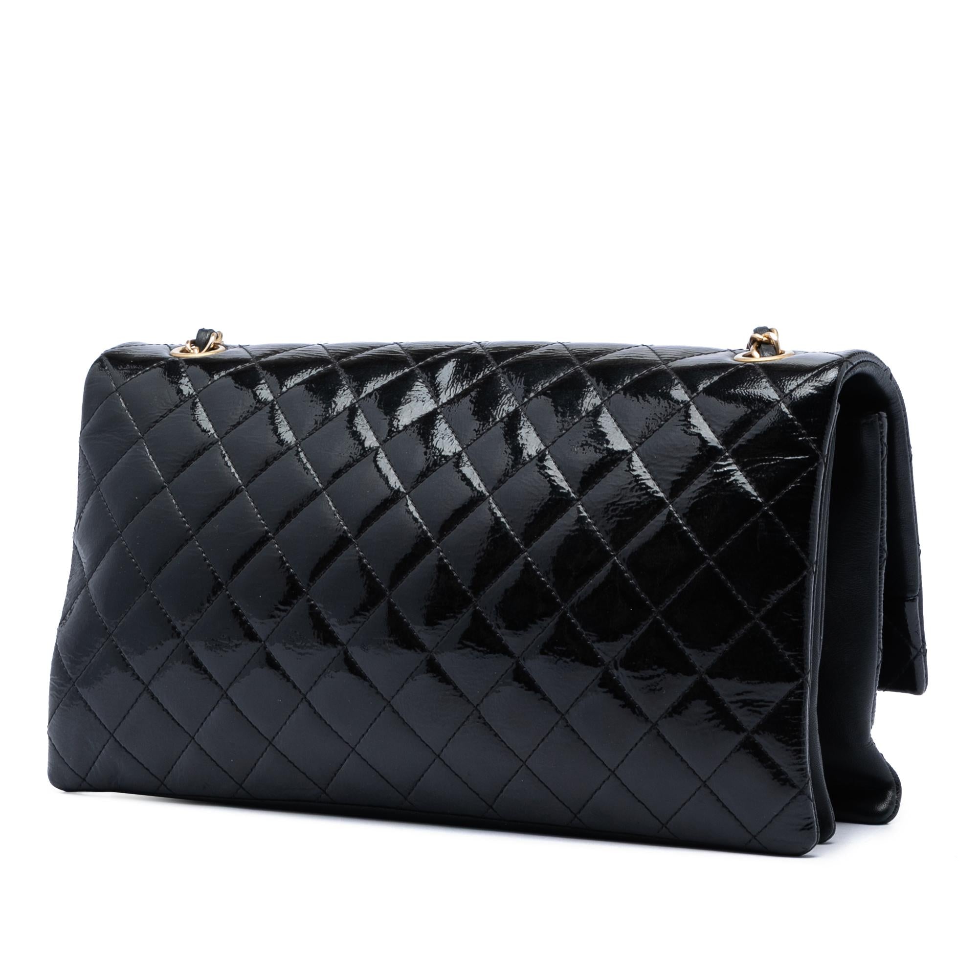 Chanel Quilted Crinkled Patent Pagoda Accordion Flap